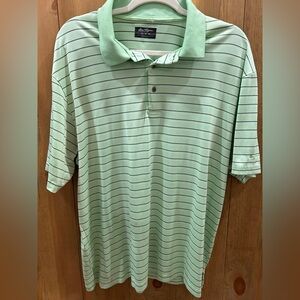Hogan Mint Green Striped Polo Shirt mens XL